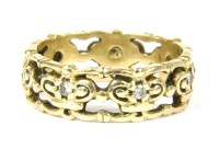 Lot 34 - A 14ct gold diamond band ring