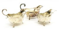 Lot 132 - A pair of silver sauce boats