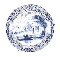Lot 182 - An early 19th century French faience blue and white charger