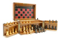 Lot 208 - An Edwardian oak cased games box