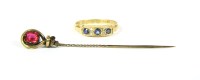 Lot 40 - An 18ct gold three stone sapphire ring
