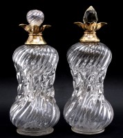 Lot 146 - A pair of Victorian silver mounted decanters