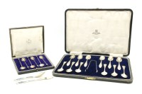 Lot 124A - A cased set of twelve bright cut silver teaspoons