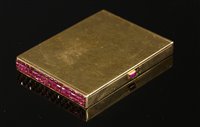 Lot 207 - A French and gold ruby set compact