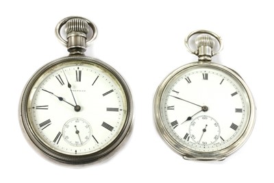 Lot 429 - A sterling silver Waltham open-faced pocket watch