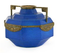 Lot 158 - A Boch Freres octagonal pottery vase