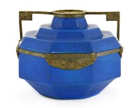 Lot 158 - A Boch Freres octagonal pottery vase