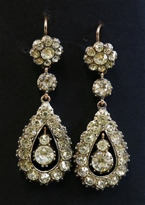 Lot 23 - A pair of Georgian paste drop earrings