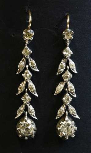 Lot 24 - A pair of Georgian paste drop earrings