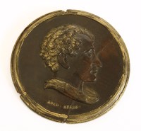 Lot 236 - A carved oak and gilt highlighted portrait roundel of Lord Byron