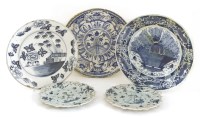 Lot 348 - Three 18th century delft chargers