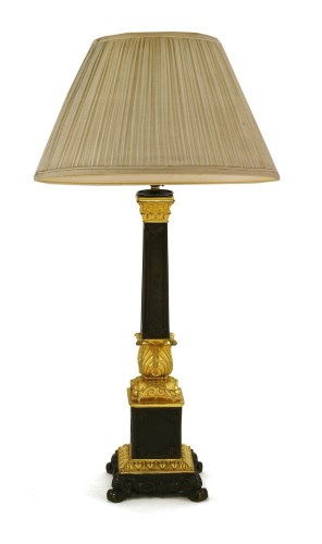 Lot 419 - A single 19th century bronze table lamp