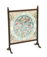 Lot 726 - An oak and embroidered firescreen