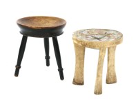 Lot 669 - A tribal inlaid stool