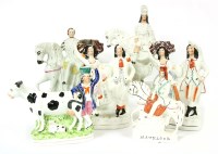 Lot 330 - A collection of 19th century Staffordshire flatback figures