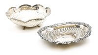 Lot 220 - A pierced silver bowl on four feet and one other similar
