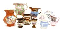 Lot 392 - A collection of copper lustreware