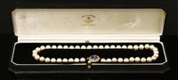 Lot 213 - A single row uniform cultured pearl necklace