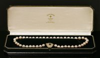 Lot 335 - A single row uniform cultured pearl necklace