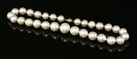 Lot 332 - A single row graduated South Sea cultured pearl necklace