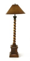 Lot 716 - A mahogany barley twist standard lamp