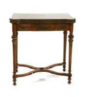 Lot 620 - A French style walnut and kingwood crossbanded lobed card table