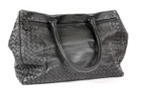 Lot 485 - A Bottega Veneta black leather Nappa Intrecciato Veneta handbag