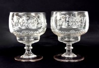 Lot 240 - A pair of early 19th century large glass rummers
