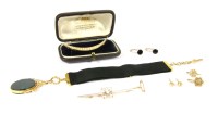Lot 98 - A Victorian gold single row graduated split pearl open crescent brooch