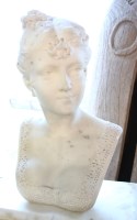 Lot 294 - A Henry Garland carrara marble bust head of a maiden
