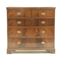 Lot 661 - A Georgian mahogany bow fronted chest