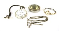 Lot 123 - A silver open faced pocket watch