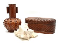 Lot 352 - A pair of modern wicker vases