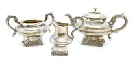 Lot 217 - A Victorian silver three piece tea service
