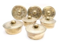 Lot 315 - A group of seven brass gamelan gongs