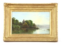 Lot 604 - H J Boddington
River landscape with church
Signed lower right
Oil on canvas