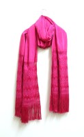 Lot 385 - A pink woven silk evening shawl