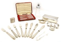 Lot 188 - A box of silver and plated items