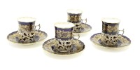 Lot 261 - A set of four Coalport silver mounted porcelain coffee cups