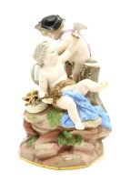 Lot 258 - A Meissen porcelain Cupid figure group
