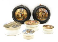 Lot 345 - A collection of seventeen 19th century Prattware pot lids