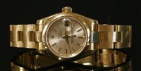 Lot 634 - A ladies 18ct Rolex Oyster Perpetual Automatic Datejust 179168