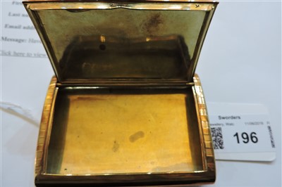 Lot 196 - A Continental gold cigarette case of rectangular eliptical form