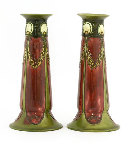 Lot 216 - A pair of Minton Secessionist pottery vases