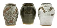 Lot 205 - Three John Leach Muchelney Pottery vases