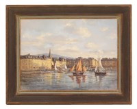 Lot 589 - Hertz
FRENCH PORT WITH BOATS
Signed