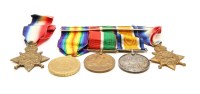 Lot 184 - A Naval group of four WWI medals