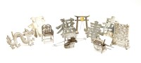 Lot 195 - A collection of Chinese silver menu/place card holders