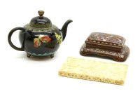 Lot 232 - A Japanese cloisonne enamelled teapot