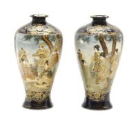 Lot 249 - A pair of late 19th century Japanese satsuma vases